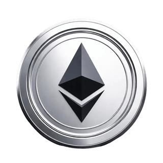 Elemento gráfico suspendido con la moneda de Ethereum (ETH)
